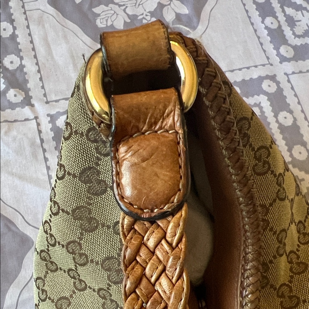 Gucci Beige Brown Monogram Hobo Bag - Picture 9 of 16